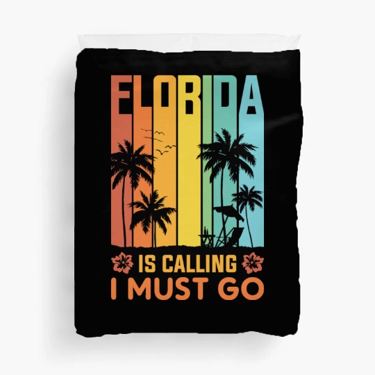 Florida Is Calling I Must Go Vintage Summer Beach Duvet Covers