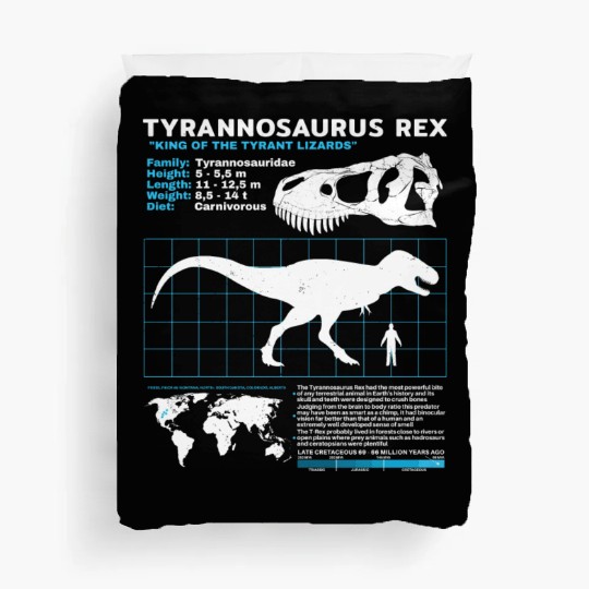 Tyrannosaurus Rex fact sheet Duvet Covers