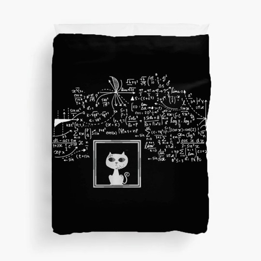 Schrodingers Cat in a Box Funny Physics Nerd Scien Duvet Covers