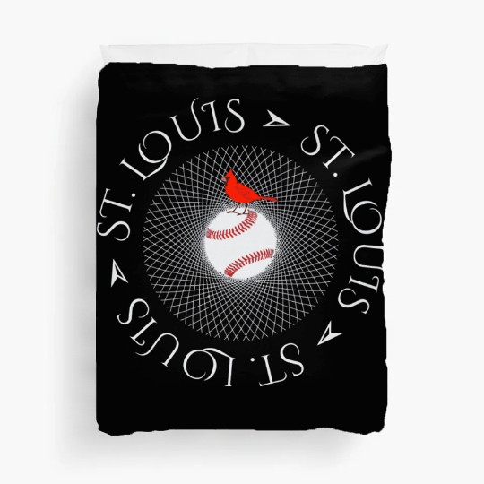 Saint Louis Red Cardinal Circle Font 2019 Duvet Covers