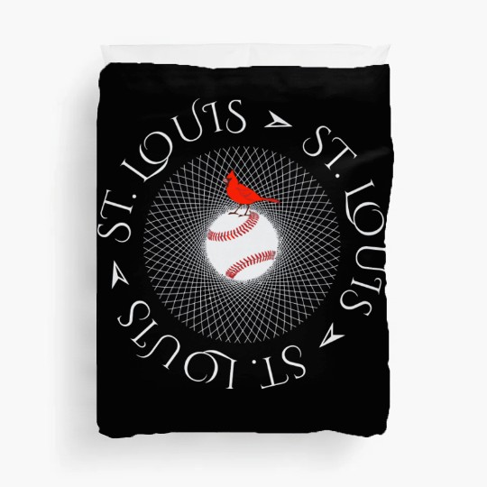 Saint Louis Red Cardinal Circle Font 2019 Duvet Covers