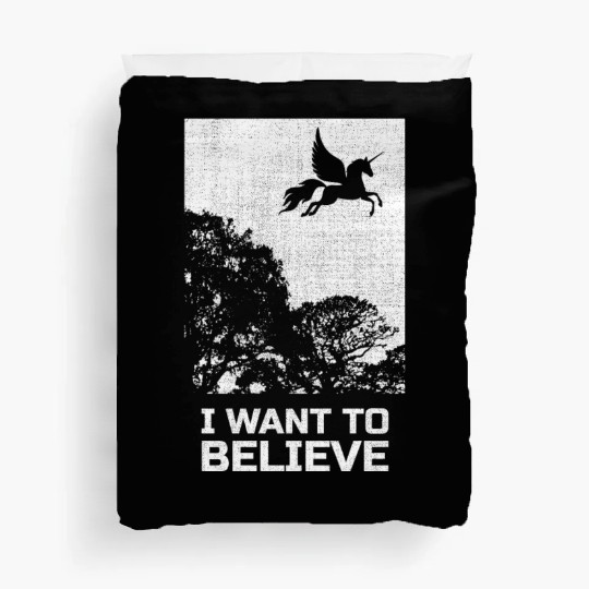 Unicorn "I Want To Believe" UAP Outfit Alien Ufo Duvet Covers