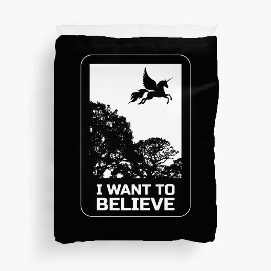 Unicorn "I Want To Believe" UAP Outfit Alien Ufo Duvet Covers