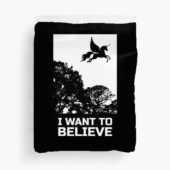 Unicorn I Want To Believe UAP Outfit Alien Ufo Duvet Covers