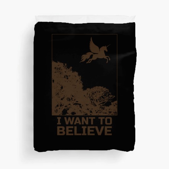 Unicorn "I Want To Believe" UAP Outfit Alien Ufo Duvet Covers