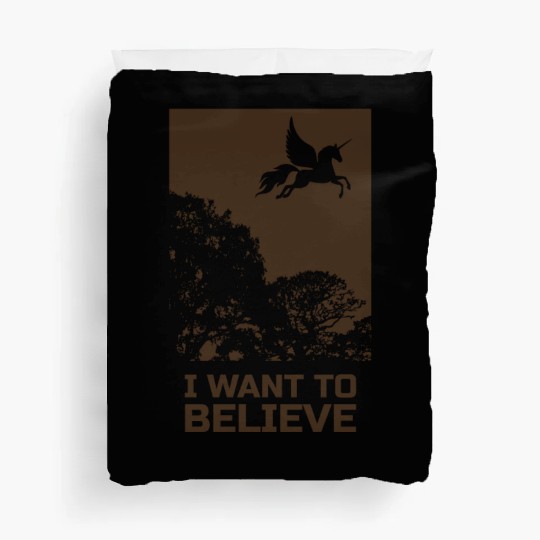 Unicorn "I Want To Believe" UAP Outfit Alien Ufo Duvet Covers
