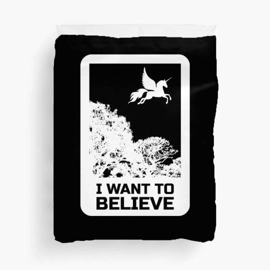 Unicorn "I Want To Believe" UAP Outfit Alien Ufo Duvet Covers