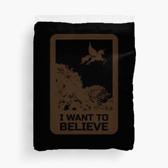 Unicorn "I Want To Believe" UAP Outfit Alien Ufo Duvet Covers