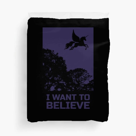 Unicorn "I Want To Believe" UAP Outfit Alien Ufo Duvet Covers