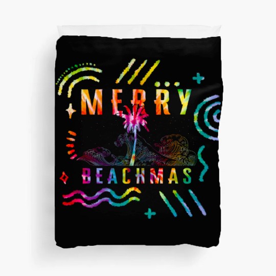Coastal Beach Christmas In July Duvet Covers, Merry