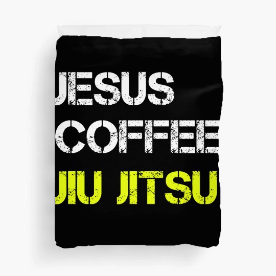 Jesus Coffee Jiu Jitsu Bjj Wrestling Mma Judo Mart Duvet Covers