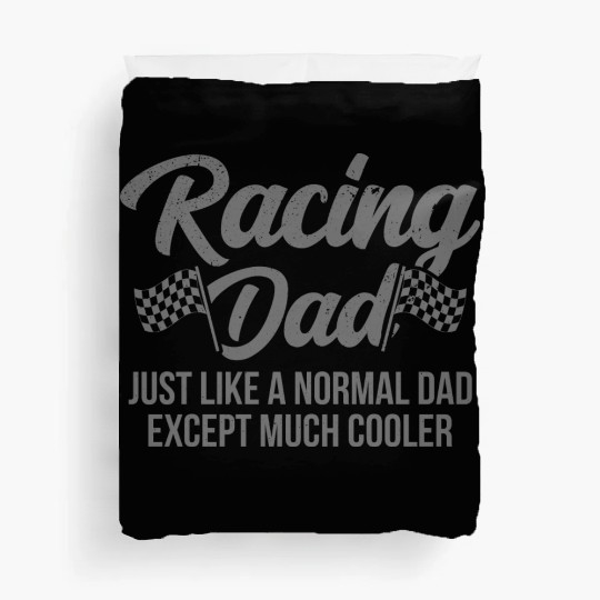 Pit Crew Checkered Flag Car Racing Dad Duvet Covers