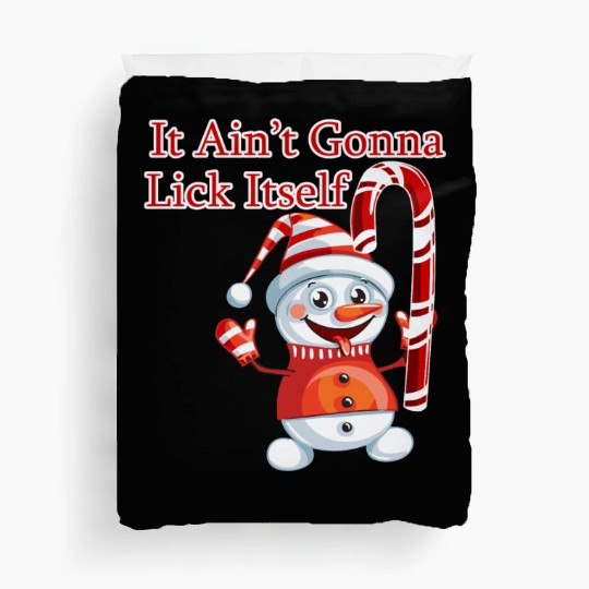 Christmas Holiday Candy Canes It'S Not Gonna Lick Duvet Covers
