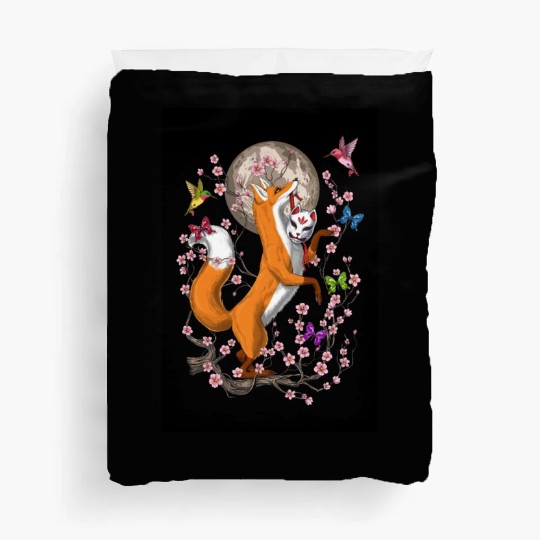 Fox Japanese Cherry Blossom Duvet Covers