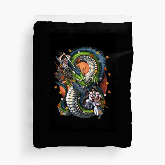 Japanese Dragon Samurai Warrior Battle Duvet Covers