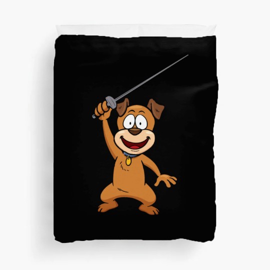 Fencing Dog Funny Animal Fencing Humor For Dog Duvet Covers
