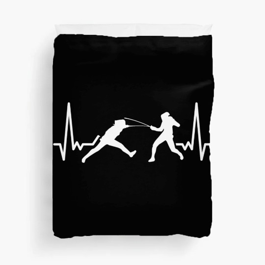 Heartbeat Funny Fencing Sports Fight For A Fencer Duvet Covers