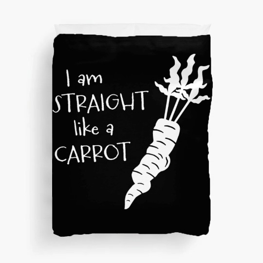 straight like a carrot - white uni I Duvet Covers