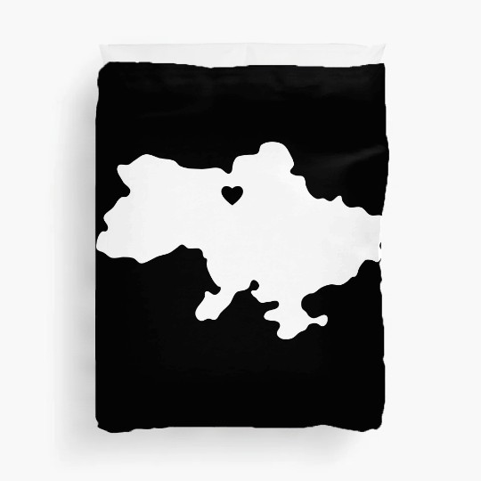 Ukraine Heart Outline Contour Duvet Covers