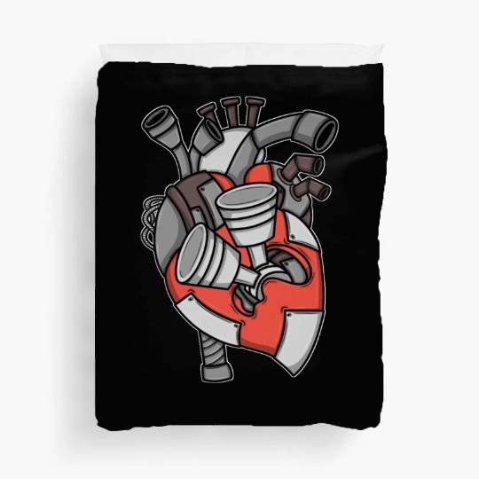 Engine Heart Pistons Car Mechanic Duvet Covers