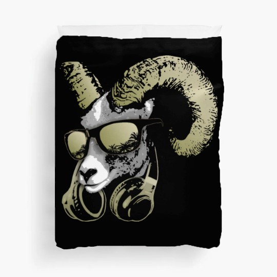 DJ Goat Bling Cool and Funny Music Animal with Duvet Covers