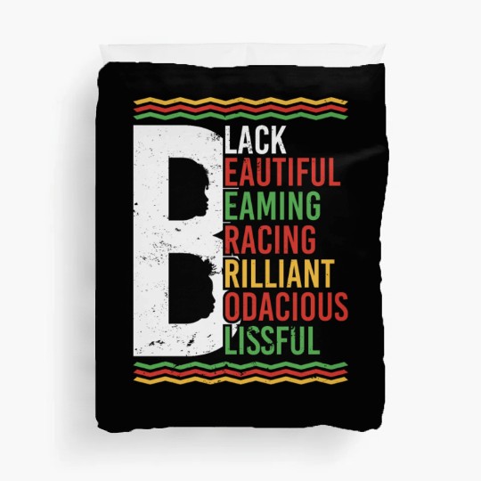 Black Beautiful Beaming Bracing Brilliant Duvet Covers