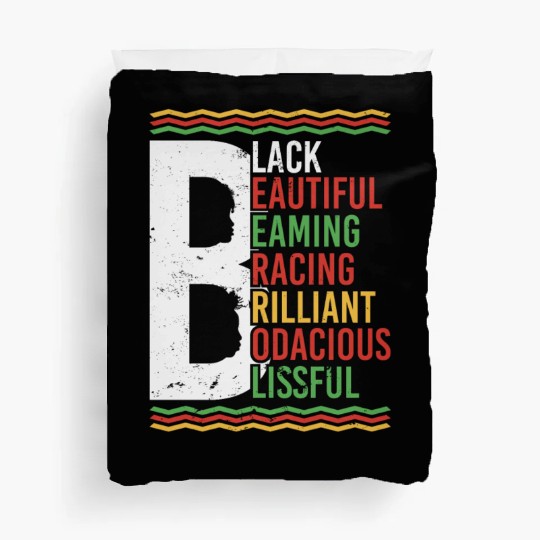 Black Beautiful Beaming Bracing Brilliant Duvet Covers