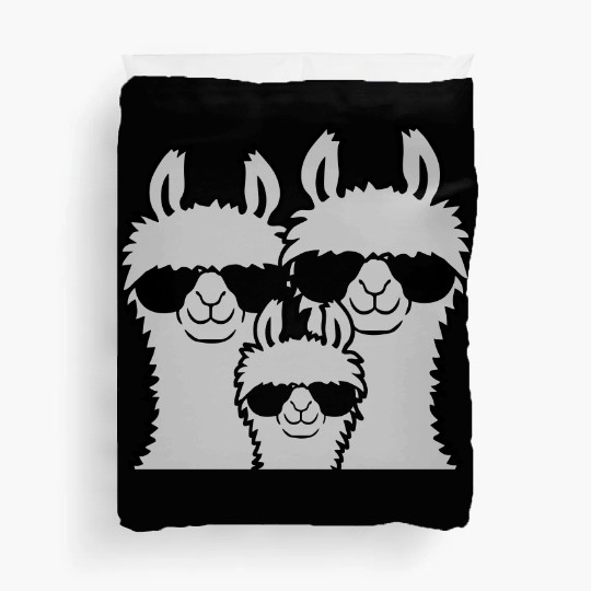 Llama family parents child Duvet Covers