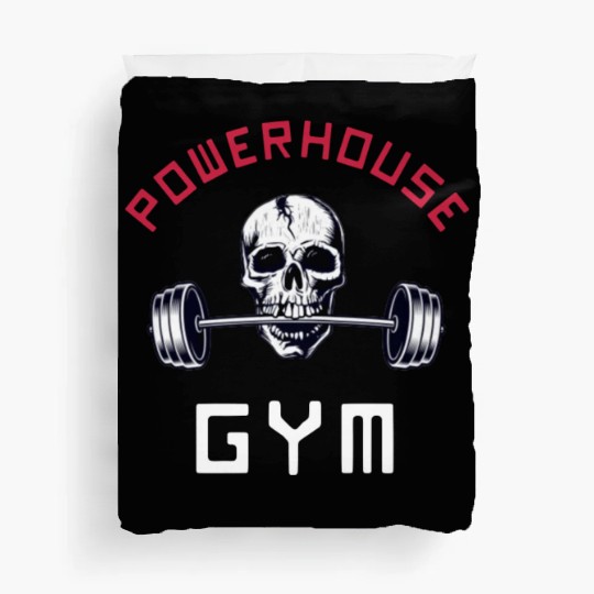 Powerhouse Gym - Bodybuilding Workout Saying Duvet Covers