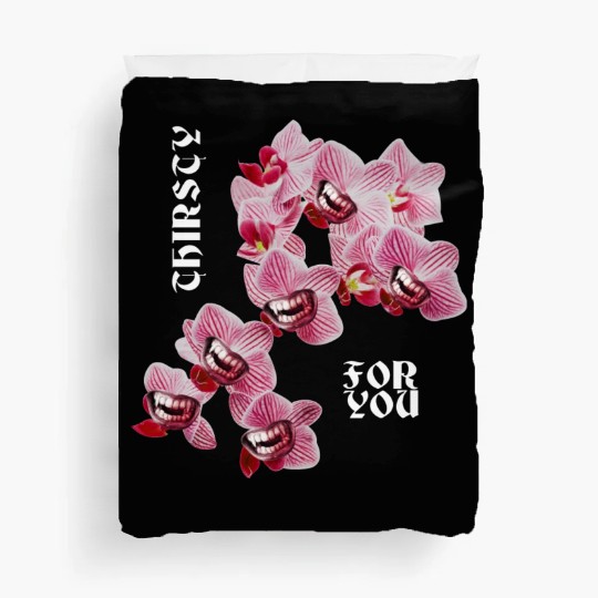 Orchid flower teeth creepy Orchid flower teeth cre Duvet Covers