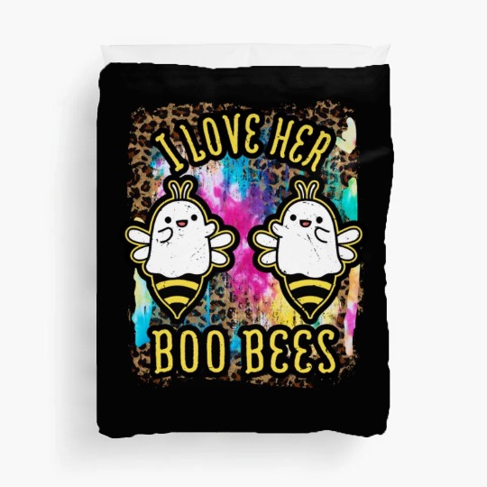 Halloween I love her Boo Bees Tie Dye Duvet Covers
