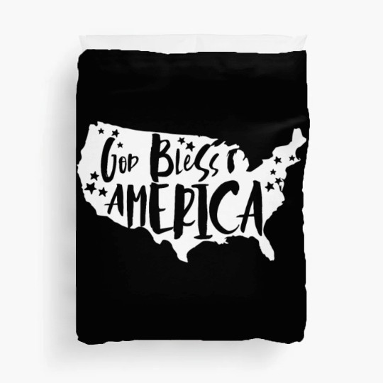 God Bless America USA Map Patriotic 4th of Julygod Duvet Covers