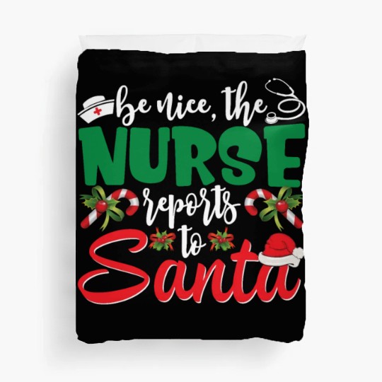 Be Nice The Teacher Reports To Santa Funny Duvet Covers
