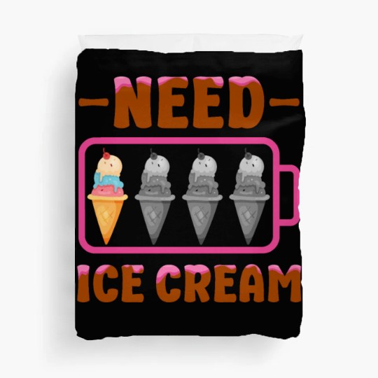 Ice Cream Battery Cone Need Ice Duvet Covers