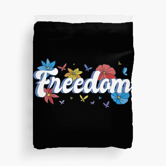 Freedom flowers butterflies liberty design Duvet Covers