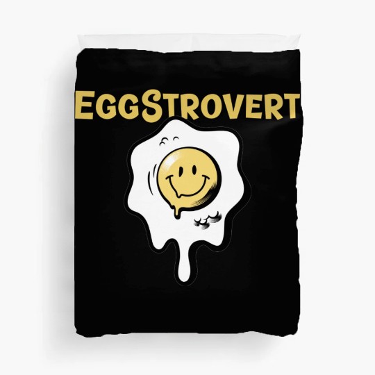 Eggstrovert Happy Extrovert Fried Egg Duvet Covers