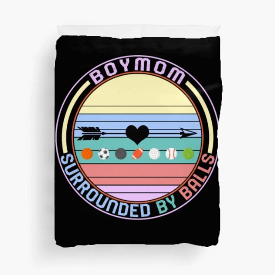 Boy Mom Duvet Covers, Surrounded By Balls Mother's Day
