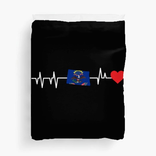 North Dakota Heartbeat Gift Duvet Covers