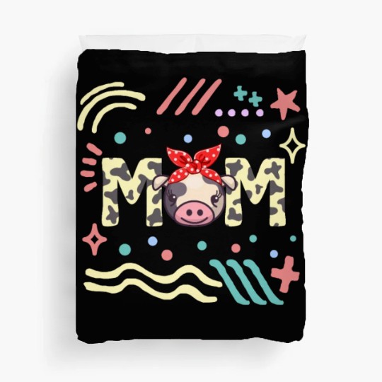 Cow Mom Duvet Covers, Mother's Day Gift Funny Cow Lover