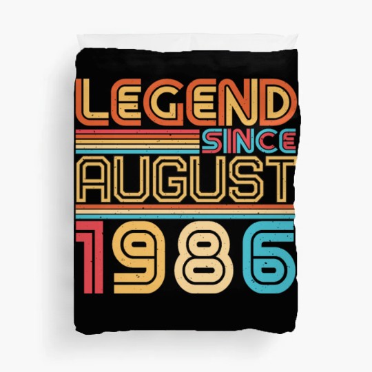 Birthday Greeting For August 1986 Duvet Covers