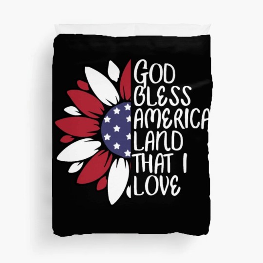 God Bless America Sunflower God Bless USA Duvet Covers