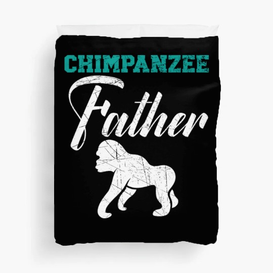 Chimpanzee Father Monkey Wildlife Animal Zookeeper Duvet Covers