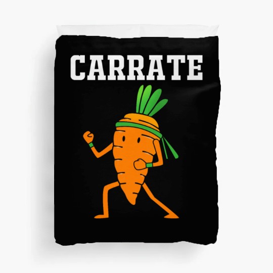 Carrate Funny Vegan Carrot Doing Karate Duvet Covers