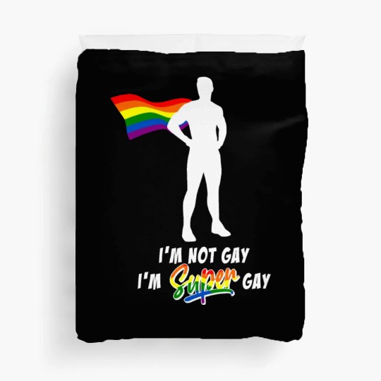 I'm super gay - funny gay saying LGBT Superhero Duvet Covers