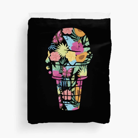 Ice Cream Tropical Floral Flower Duvet Covers