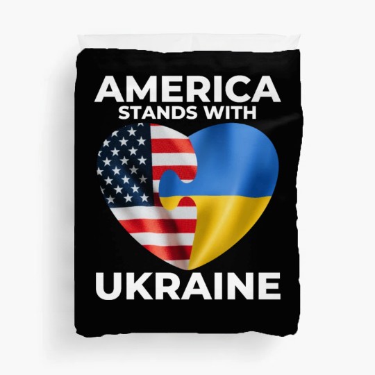 America stands with Ukraine Duvet Covers