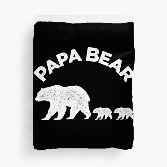 Vintage Papa Bear with Two Cubs Daddy Bear Twin Duvet Covers