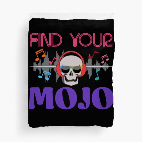 Find Your Mojo Colorful Violet Pink Retro Font Duvet Covers