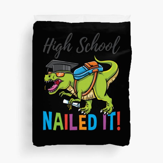 High School Nailed It Dinosaur Graduation Duvet Covers