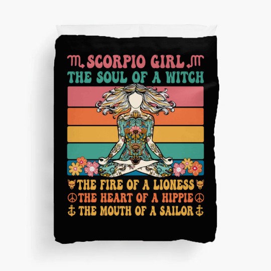 Scorpio Girl Astrology Sign Duvet Covers